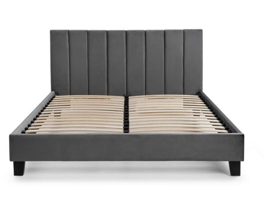 Rosa Velvet Single Bed - Grey