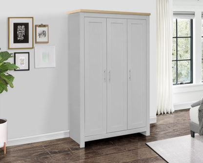 Harper 3 Door Wardrobe - Grey