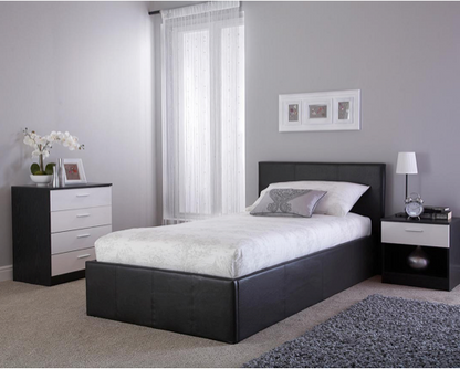 Serena Double Side Lift Ottoman Bed - Black