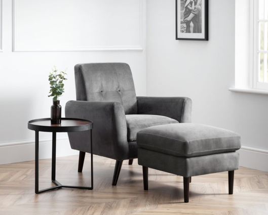 Moki Chair in Dark Grey Velvet