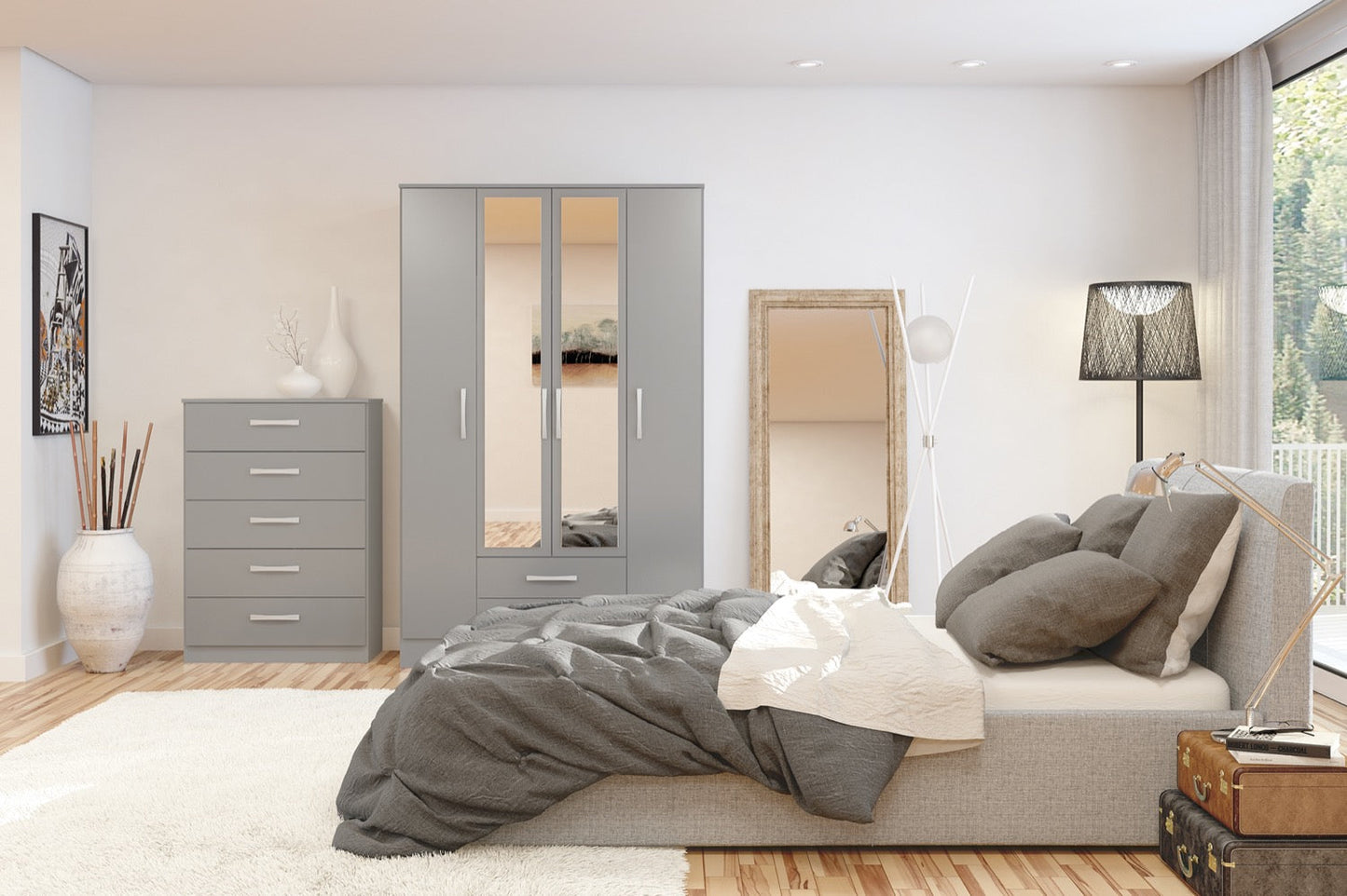 Larz 4 Drawer Chest - Grey