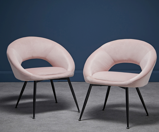 Londyn Dining Chair (Pair)- Pink