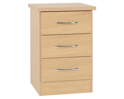 Neptune 3 Drawer Bedside - Sonoma Oak Effect