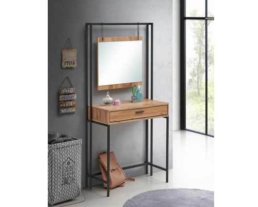 Zulu Dressing Table with Mirror-Oak