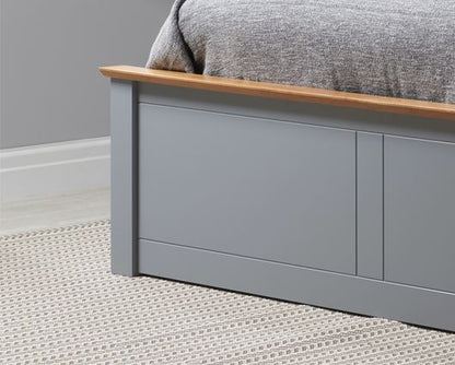 Phoenix Small Double Ottoman Bed - Stone Grey