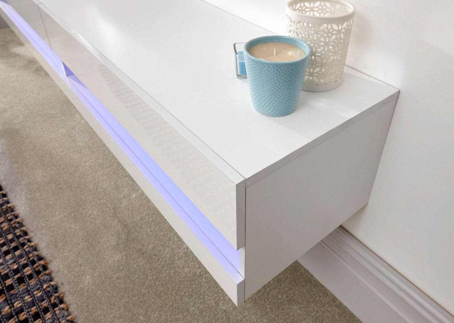 Graze LED 180cm Wall TV Unit-White