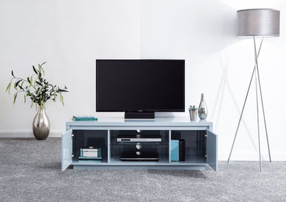 Arctic High Gloss LED Large TV Unit-Grey