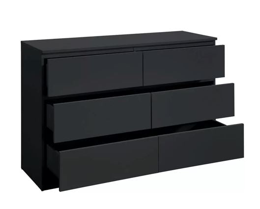 Oakley 6 Drawer Chest- Black