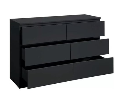 Oakley 6 Drawer Chest- Black