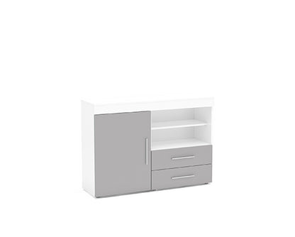 Edgeware 1 Door 2 Drawer Sideboard- White & Grey