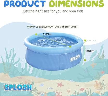 Splosh 6ft Easy Set Inflatable Family Paddling Pool