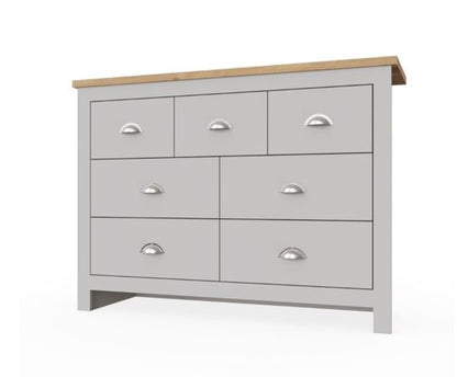 Lincoln 7 Drawer Chest- Light Grey