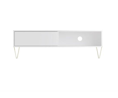 Maeve Sliding Door TV Stand- White