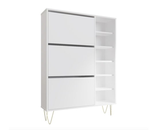 Maeve 3 Drawer Shoe Cabinet- White