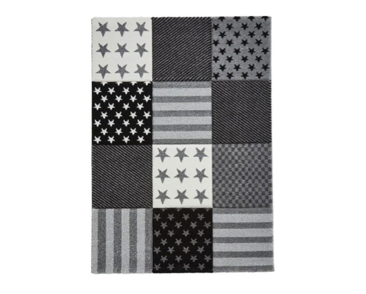 Patch Pattern Kids Rug - Grey - 120cm x 170cm 