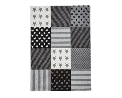 Patch Pattern Kids Rug - Grey - 120cm x 170cm 