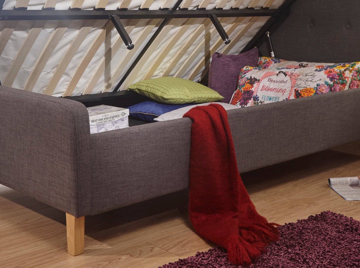 Ashbrook Single Ottoman-Dark Grey