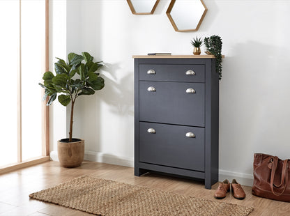 Lachlan 2 Door 1 Drawer Shoe Cabinet-Blue