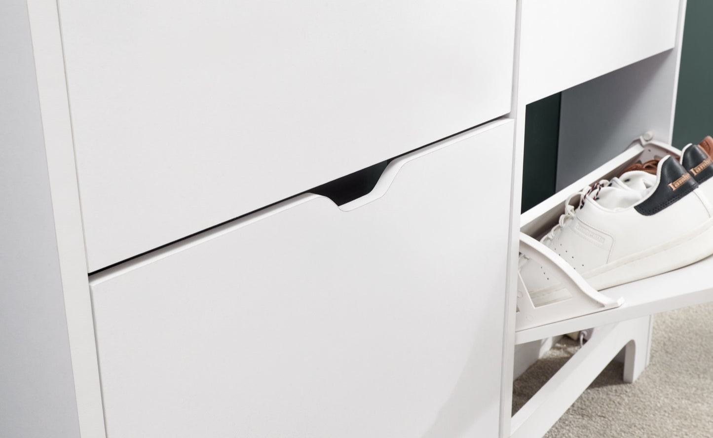 Slim 6 Drawer Shoe Cabinet-White