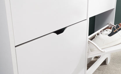 Slim 6 Drawer Shoe Cabinet-White