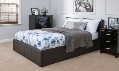 Single End Lift Ottoman Bed-Black
