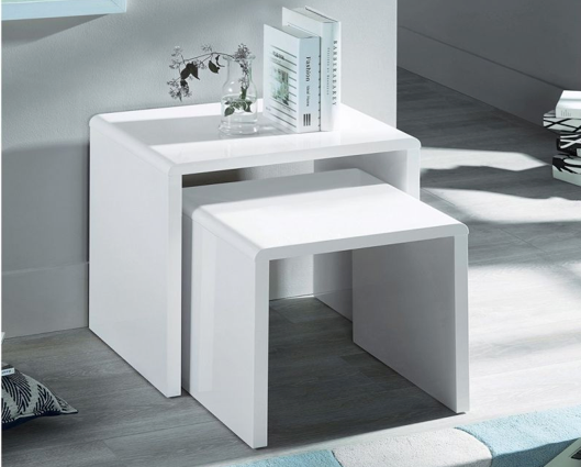 Empire High Gloss White Nest Of Tables