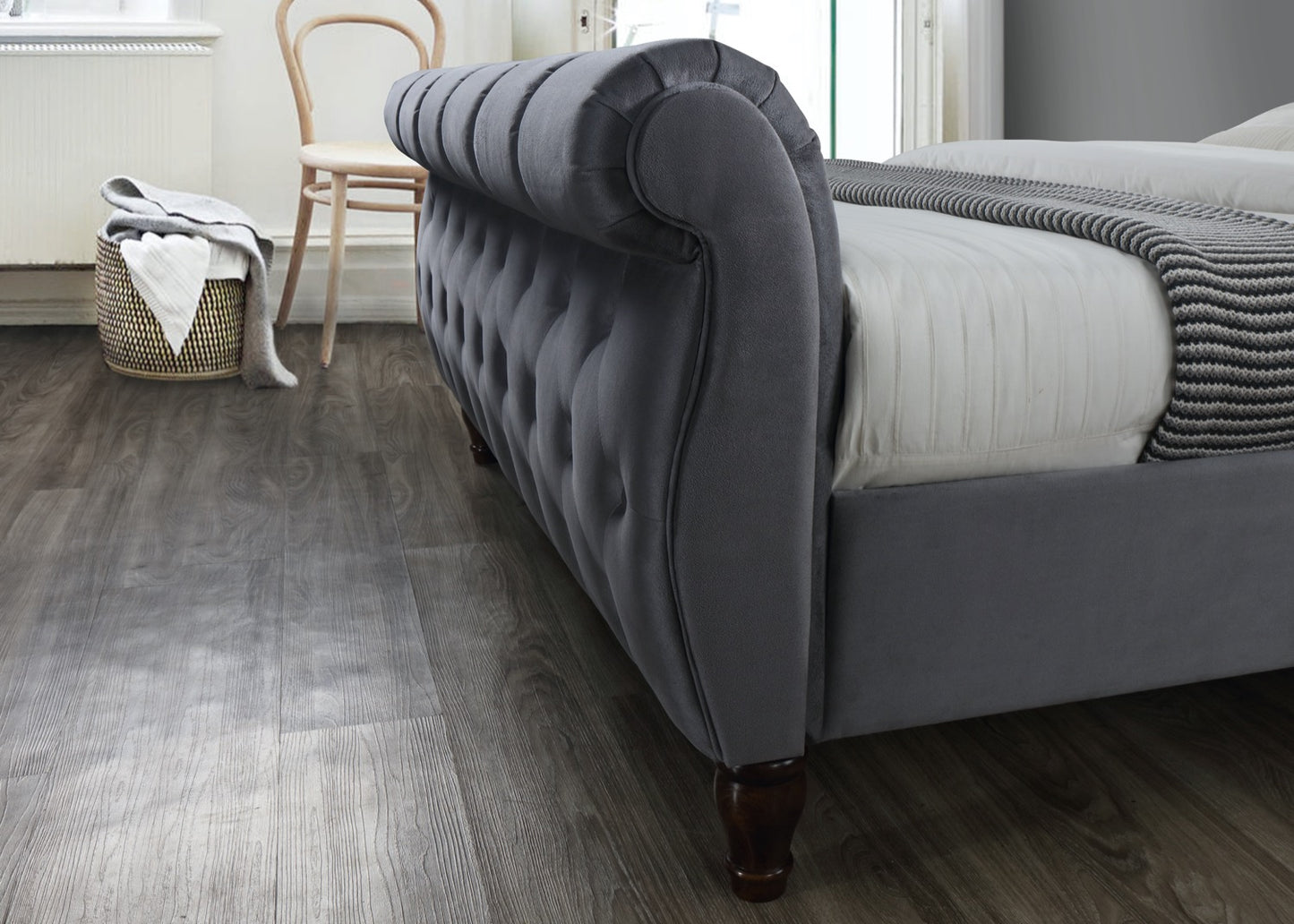 Compton Super King Bed - Grey