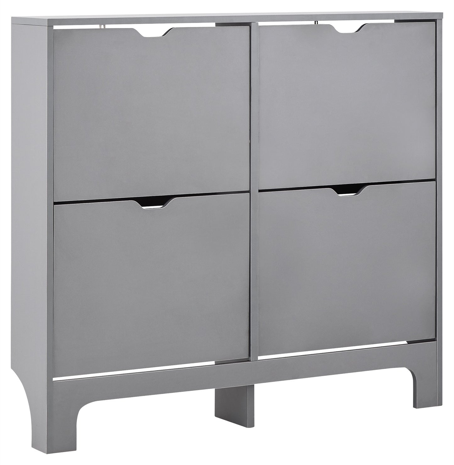 Slim 4 Drawer Shoe Cabinet-Grey