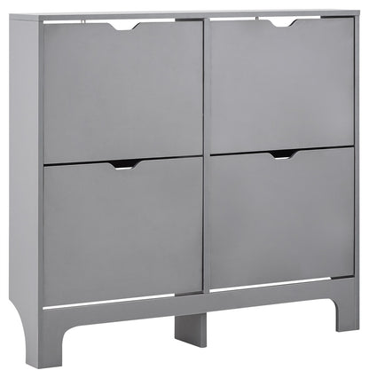 Slim 4 Drawer Shoe Cabinet-Grey
