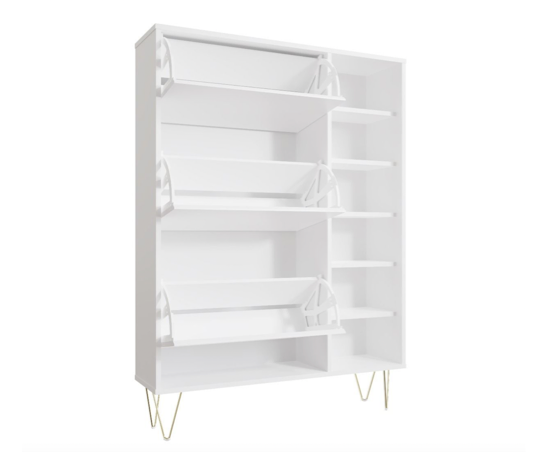 Maeve 3 Drawer Shoe Cabinet- White