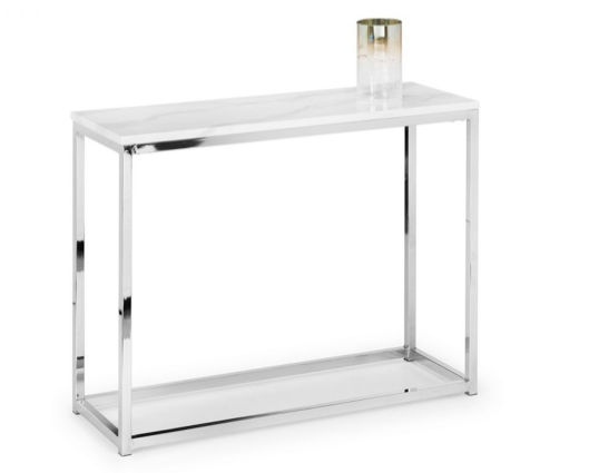 Scarlet White Marble Top Console Table