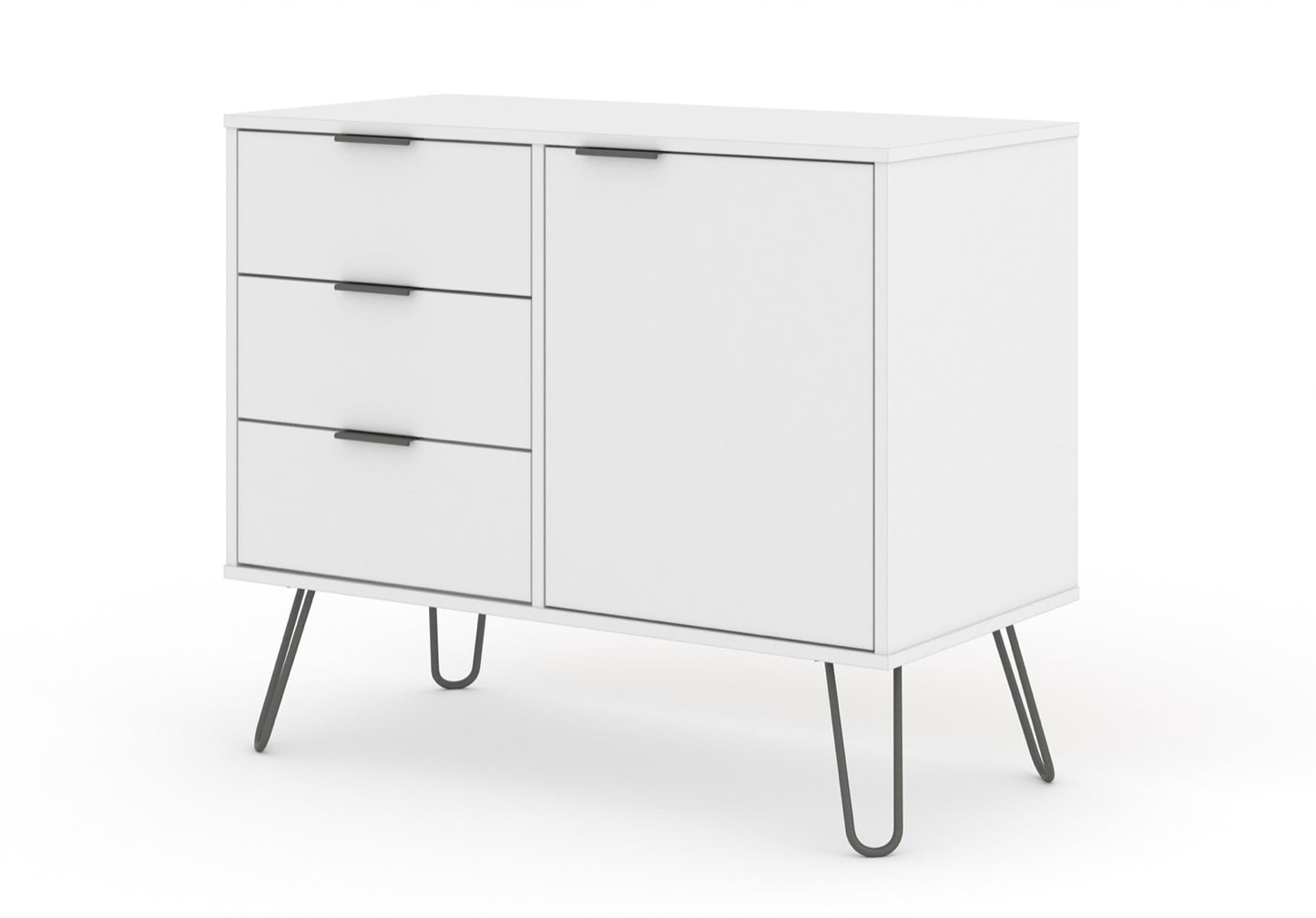 Austin White Small Sideboard With 1 Door, 3 Drawers