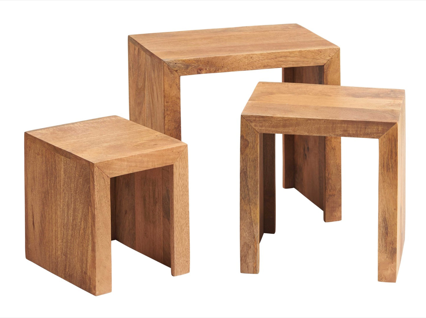 Sapeli Light Nest of 3 Tables