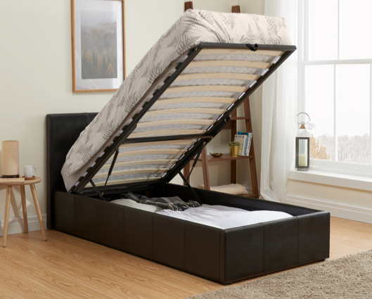 Barney Ottoman Single Bed - Black