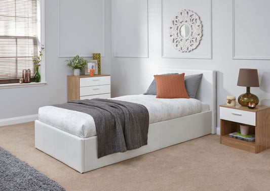 Single End Lift Ottoman Bed-White