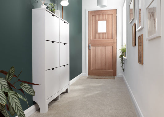 Slim 6 Drawer Shoe Cabinet-White