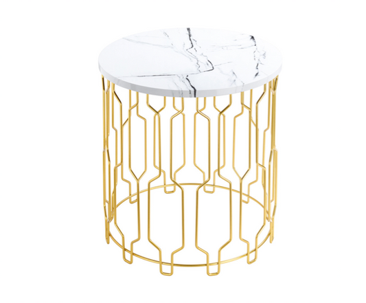 Gaia End Table- White Marble