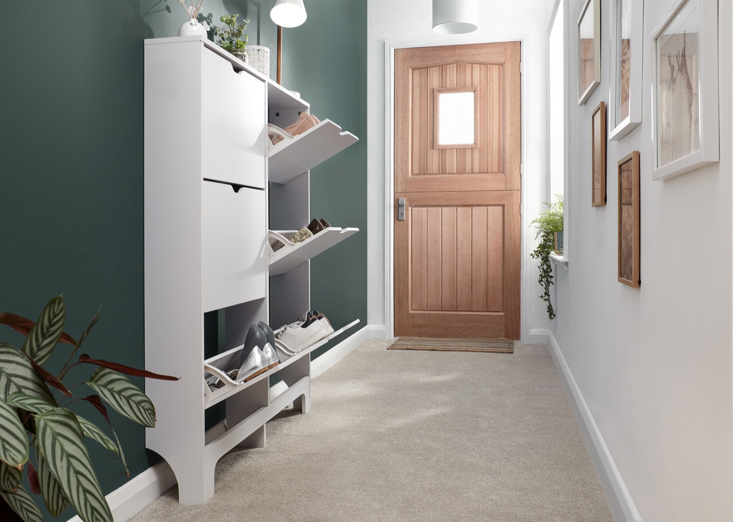 Slim 6 Drawer Shoe Cabinet-White