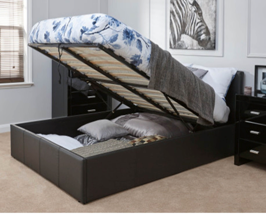 Single End Lift Ottoman Bed-Black