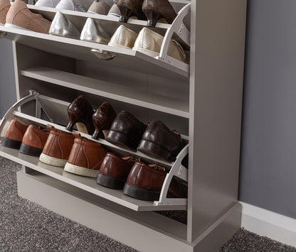 Kinsley Deluxe Shoe Cabinet-Grey