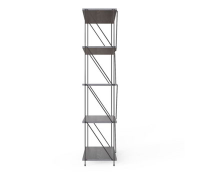 Leyla 5 Tier Shelving Unit- Grey