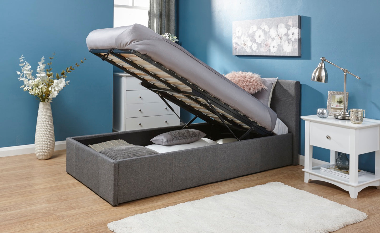 Single End Lift Ottoman Bed-Grey