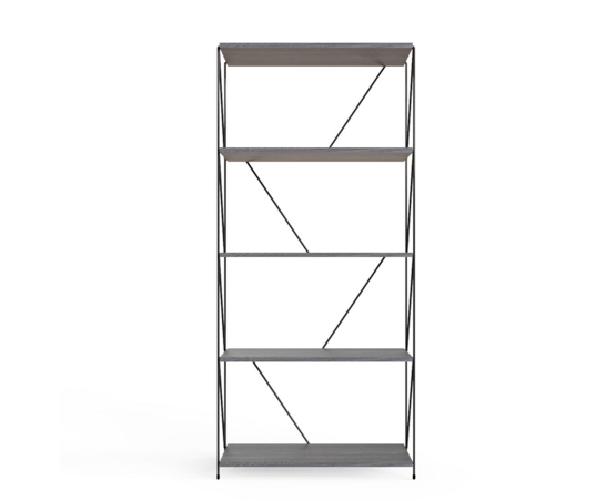 Leyla 5 Tier Shelving Unit- Grey