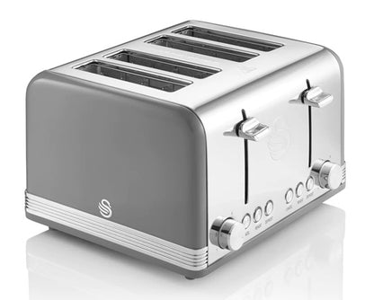 Swan Retro 4 Slice Toaster Grey
