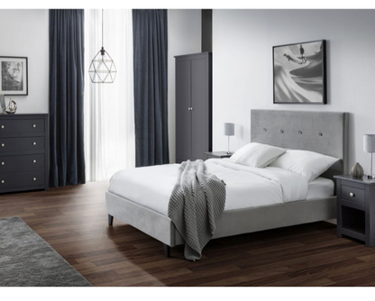Shoreham High Headboard King Bed- Slate Velvet
