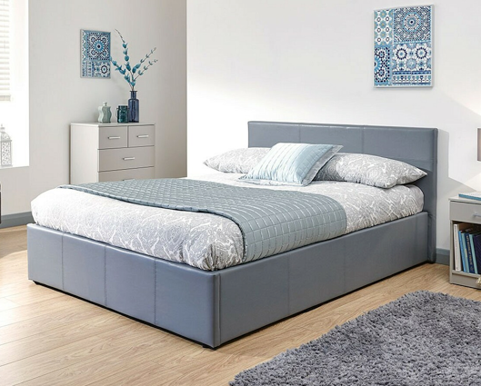 Serena Single Side Lift Ottoman Bed-Grey