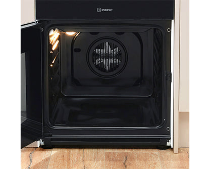 Indesit ID5V92KMW/UK 50cm Electric Double Cooker with Ceramic Hob