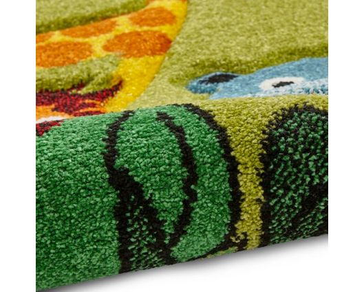 Safari Animals Kids Rug - Green - 120cm x 170cm 