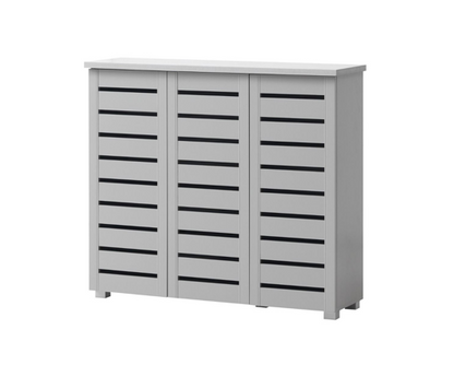 Tall 3 Door Shoe Cabinet-Grey