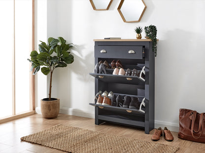 Lachlan 2 Door 1 Drawer Shoe Cabinet-Blue